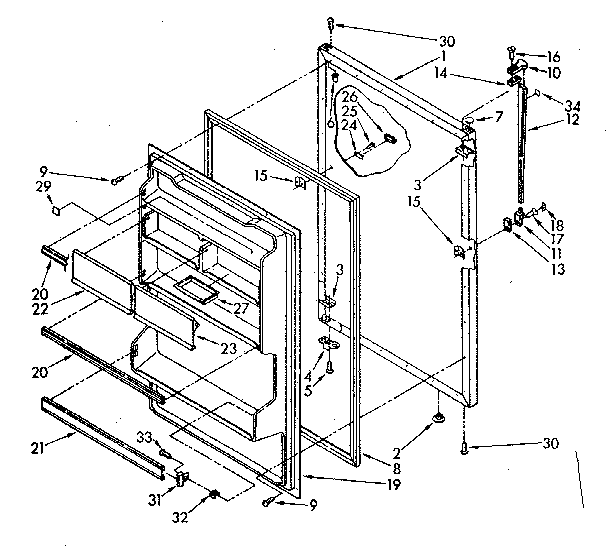Kenmore 1068678283 refrigerator door parts diagram