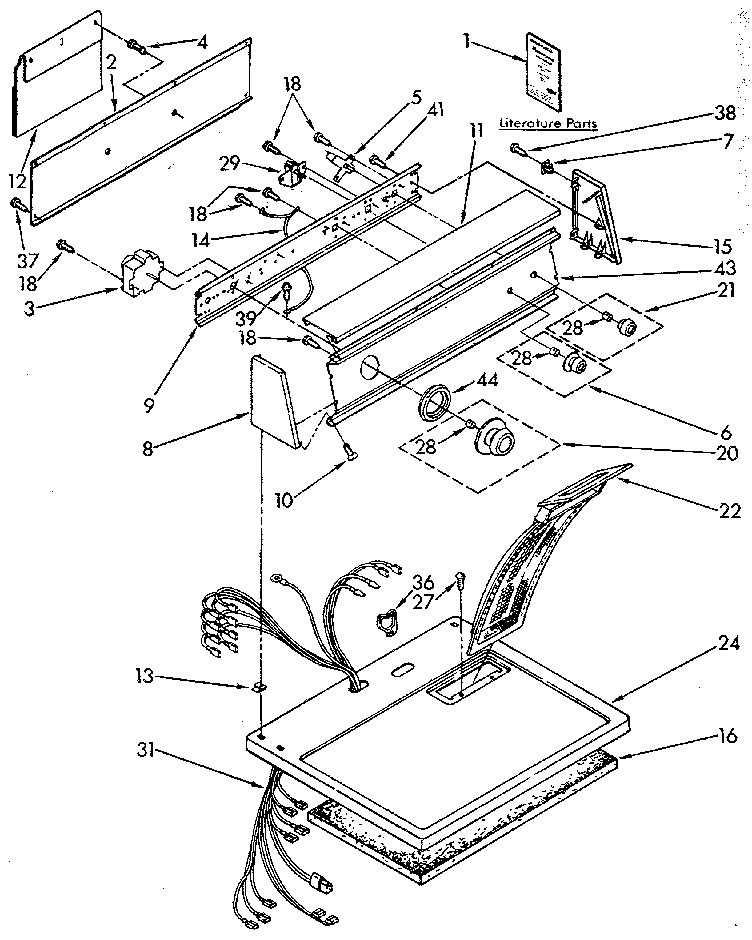 Sears 11087870000 top and console diagram