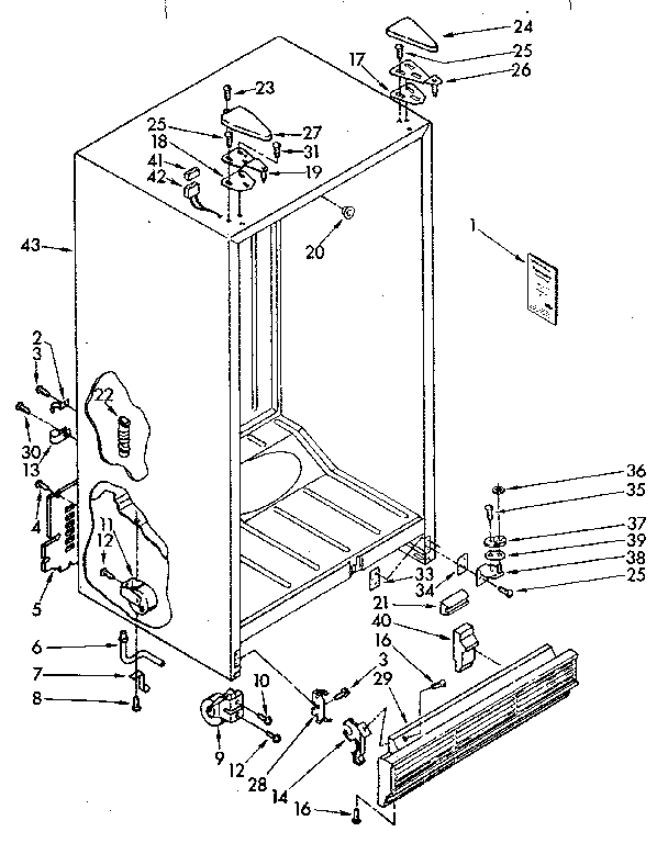Kenmore 1068572813 cabinet parts diagram