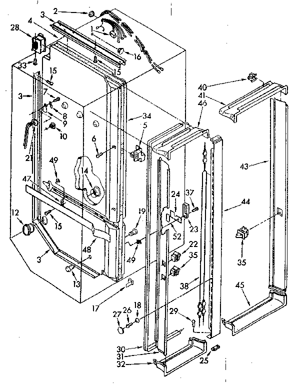 Kenmore 1068572813 breaker trim and liner parts diagram