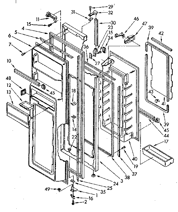 Kenmore 1068572813 refrigerator door parts diagram