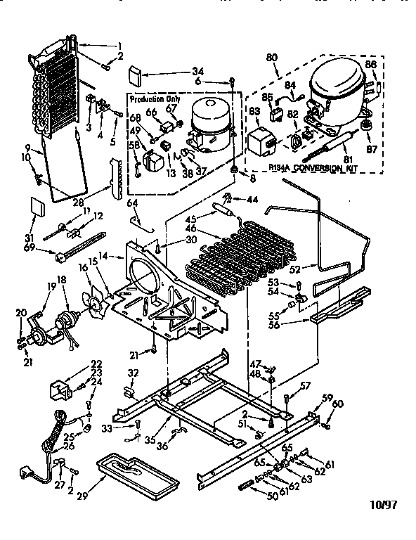 Kenmore 1068572813 unit parts diagram