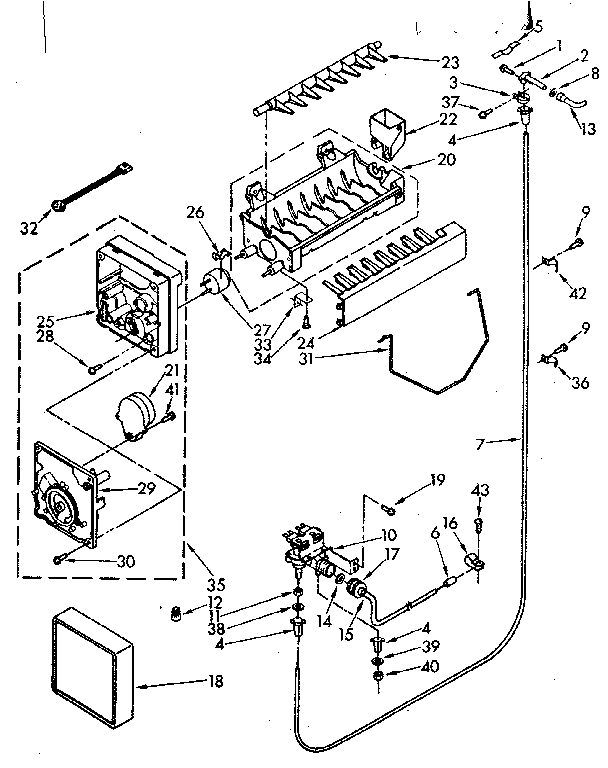 Kenmore 1068572813 icemaker parts diagram