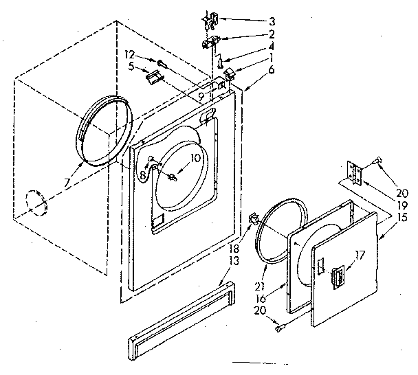 Kenmore 11086879600 panel and door parts diagram