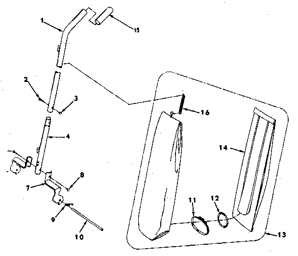 Kenmore 1753420180 handle and bag housing diagram