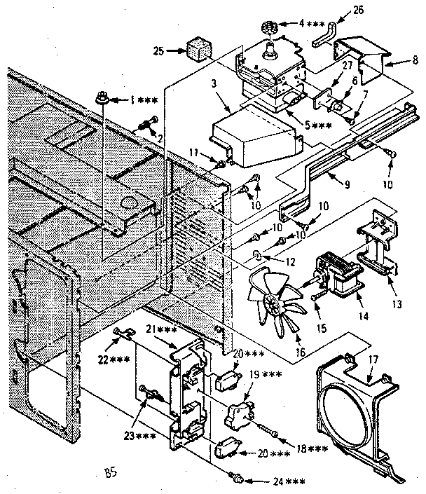 Kenmore 5648744781 switches and microwave parts diagram