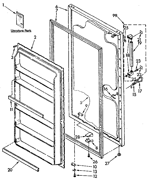 Kenmore 1068265912 door parts diagram