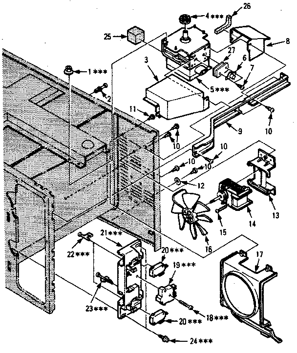 Kenmore 5668714480 switches and microwave parts diagram