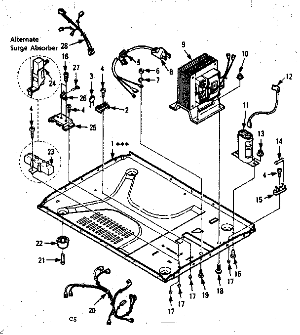 Kenmore 5668714480 microwave parts diagram