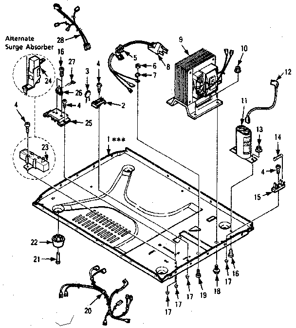 Kenmore 5668724580 microwave parts diagram