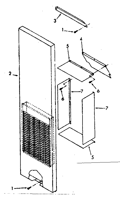 Kenmore 867730300 rear wall register kit - stock no. 42-72005 diagram