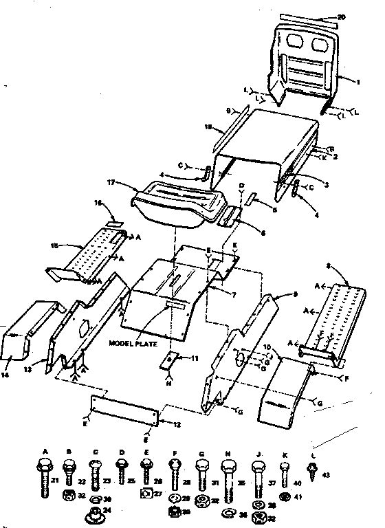 Craftsman 917255415 fender, hood and grill diagram