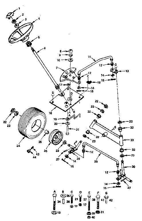 Craftsman 917255415 steering and front axle diagram