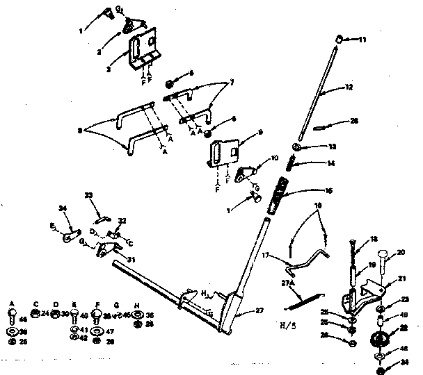 Craftsman 917255415 mower linkage diagram