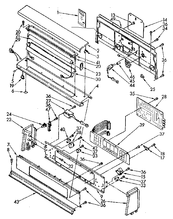 Kenmore 11086894500 console panel parts diagram