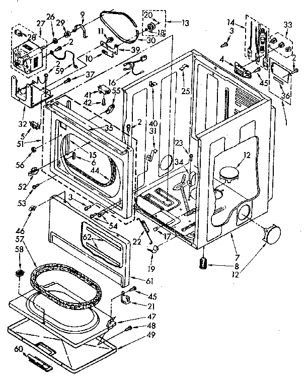 Kenmore 11086894500 cabinet parts diagram