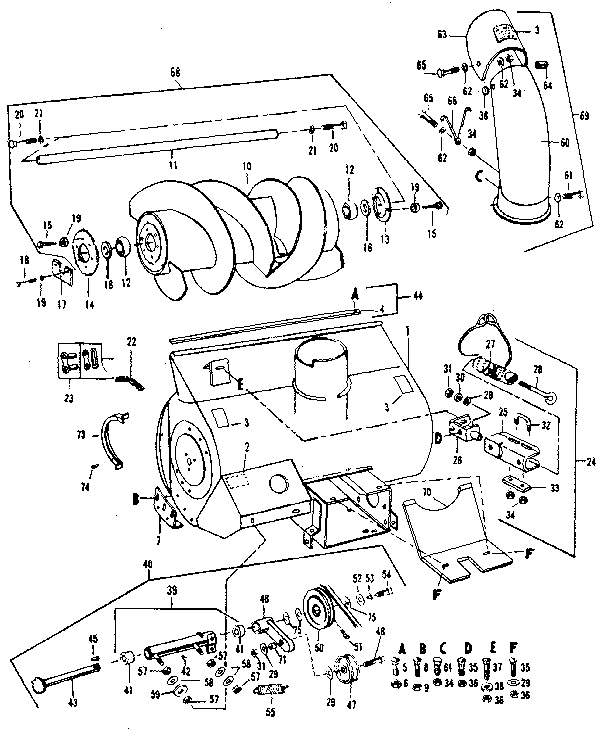 Craftsman 842240712 auger assembly diagram