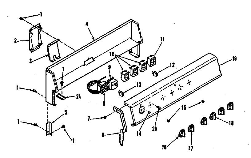 Kenmore 9119318710 backguard section diagram