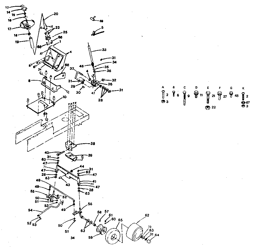 Craftsman 917254273 steering and front axle diagram