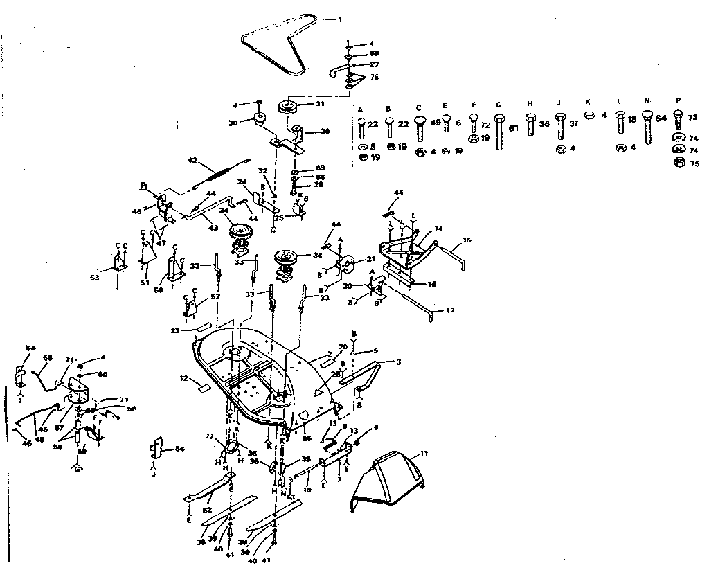 Craftsman 917254273 36 inch mower diagram