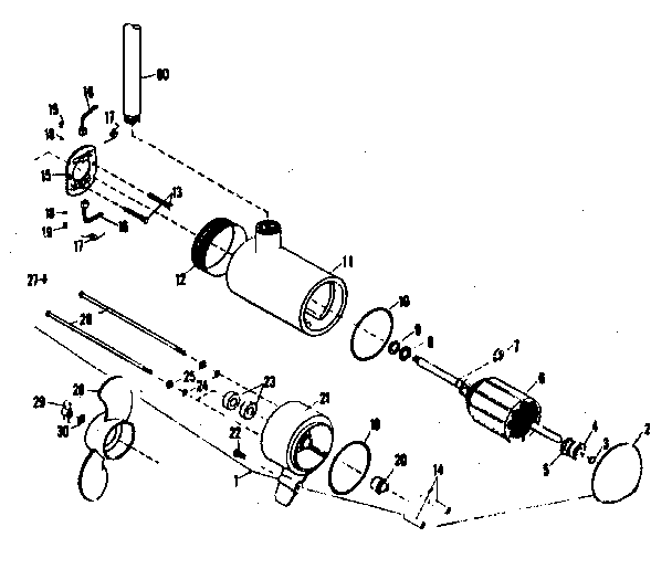 Minn Kota 595M motor assembly diagram