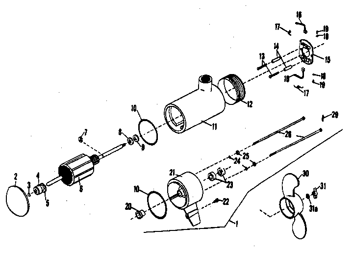 Minn Kota 95M motor assembly diagram