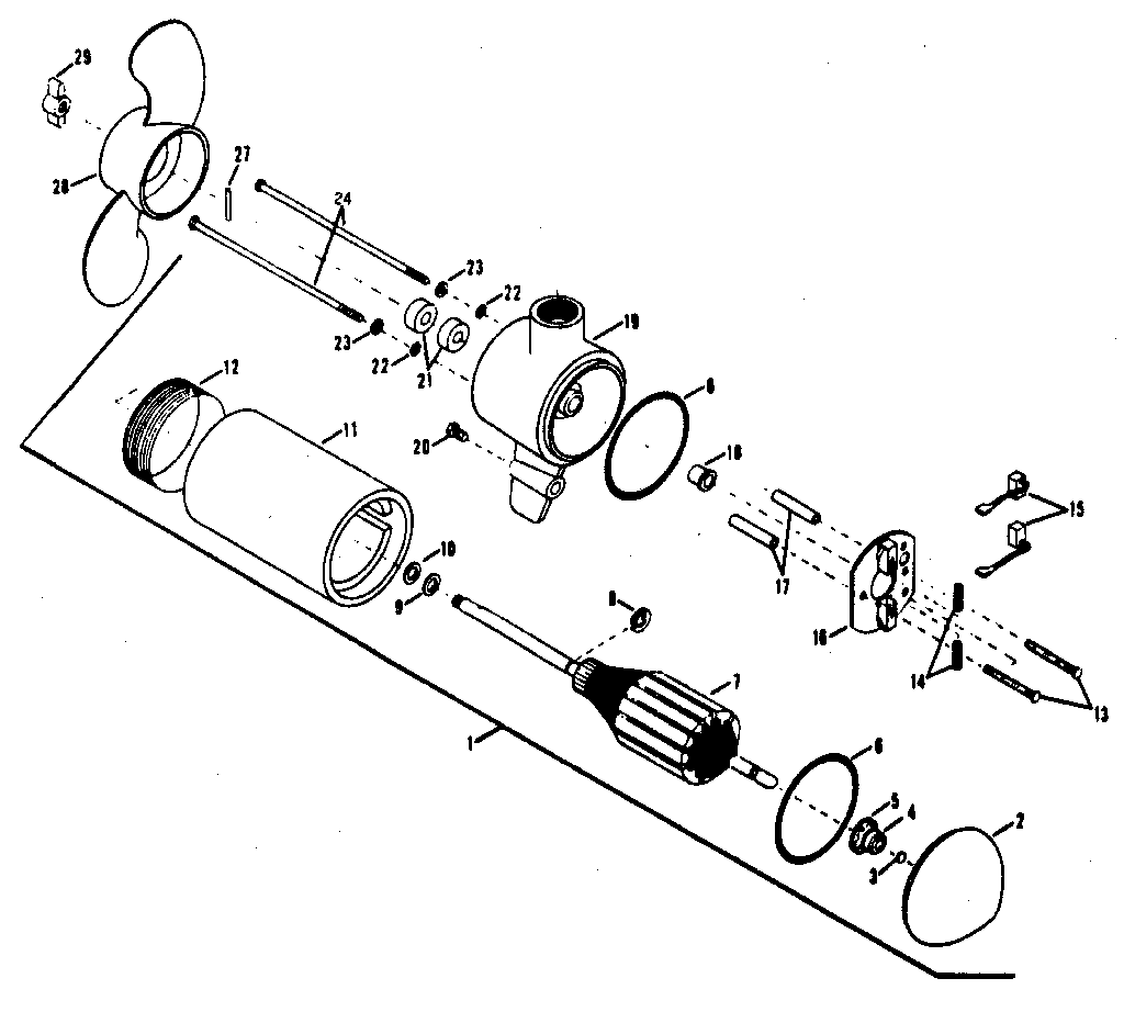 Minn Kota 55W motor assembly complete diagram