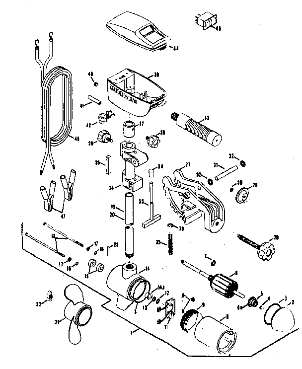 Minn Kota 10W motor assembly diagram