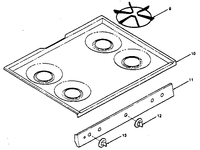 Kenmore 1197038810 main top diagram