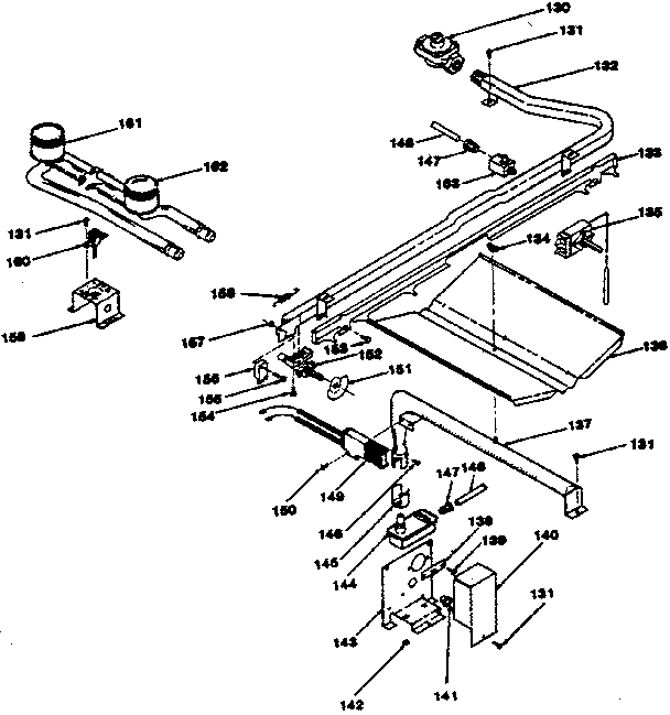 Kenmore 1197038810 oven and top burners (7038810, 7058810 and 7078810) diagram