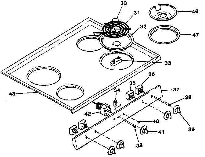 Kenmore 1199008810 cooktop (119.9098810) diagram