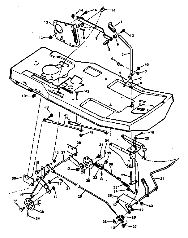 Craftsman 502254142 mower housing suspension diagram