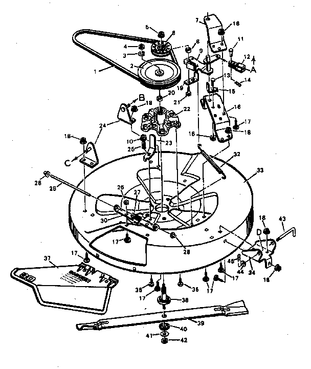 Craftsman 502254170 blade housing bottom half diagram