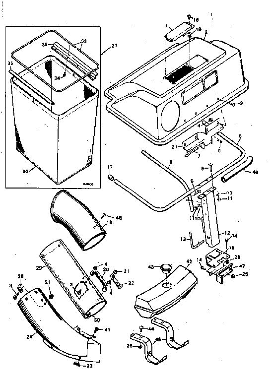 Craftsman 502254170 grass bagger diagram