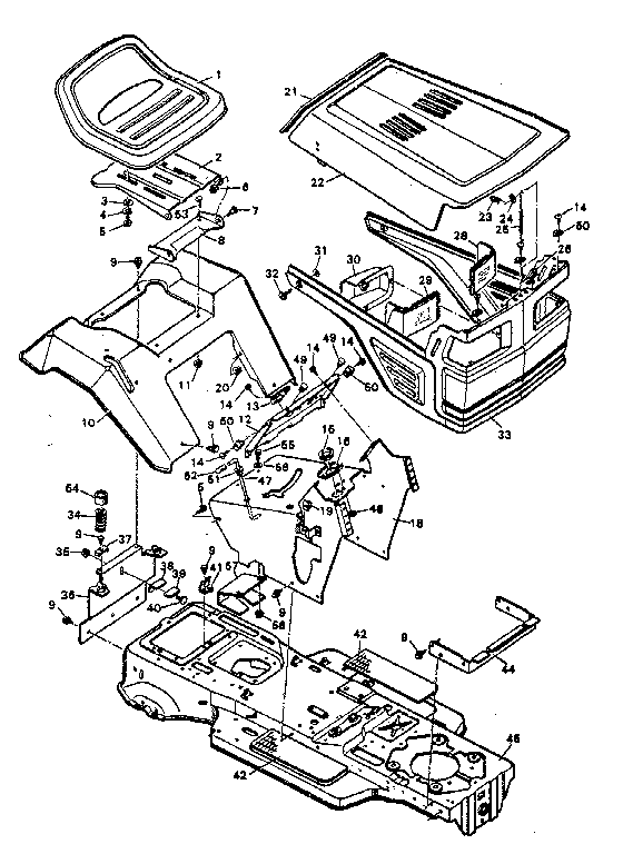 Craftsman 502254290 chassis & hood diagram