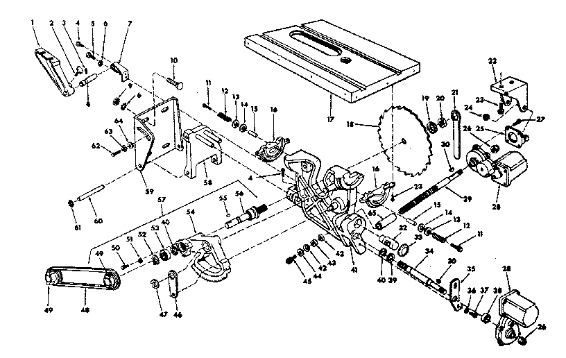 Craftsman 113290600 blade and transmission assembly diagram
