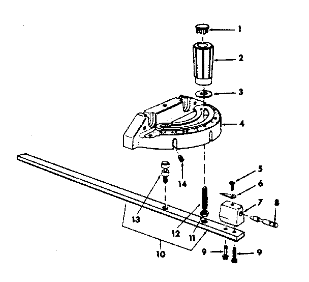 Craftsman 113290600 miter gauge assembly diagram