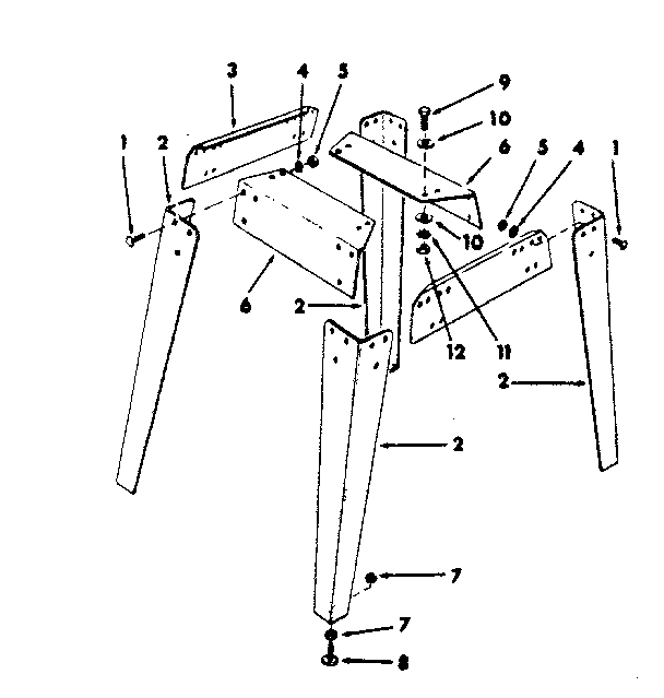 Craftsman 113290600 legs supplied w/model 290650 only diagram