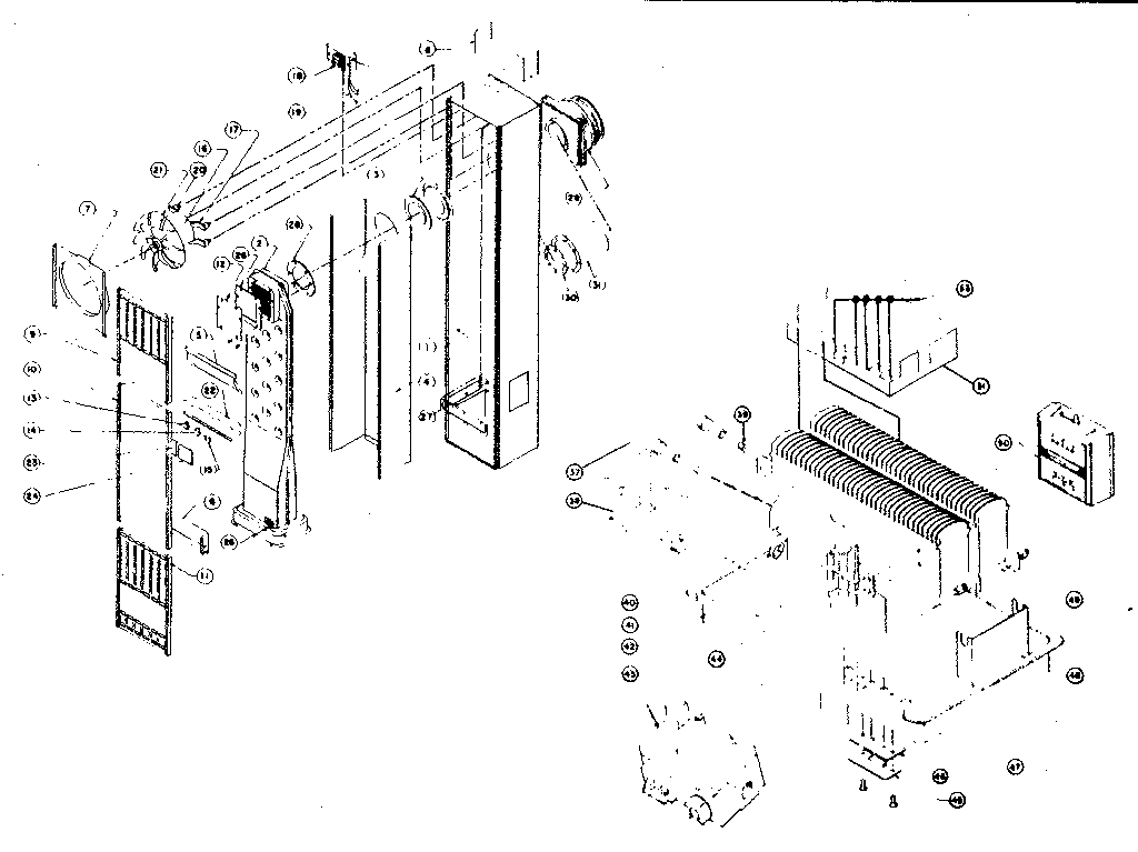Continental RFD55-1N furnace assembly and control assembly diagram
