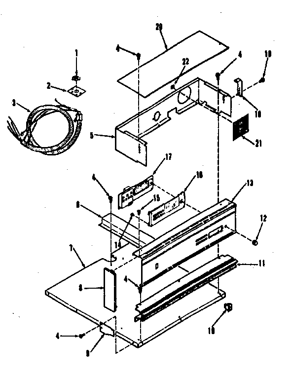 Kenmore 2784018891 control panel section diagram