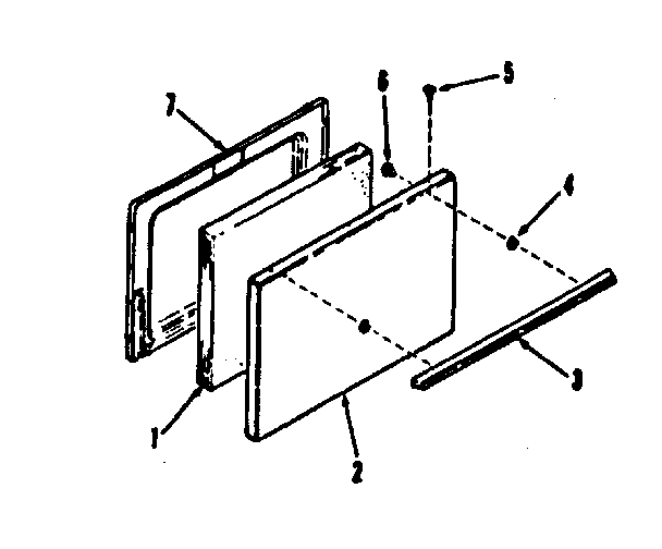 Kenmore 9117138811 oven door section 911.6118811, 911.7118811 diagram