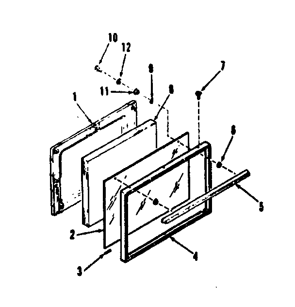 Kenmore 9117138811 oven door section 911.7138811 diagram
