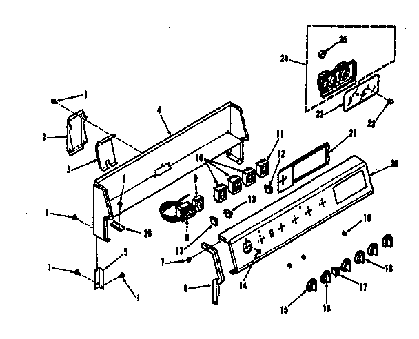 Kenmore 1036408710 backguard section diagram