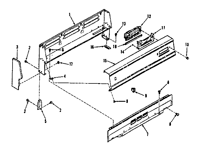 Kenmore 9117358810 backguard section diagram