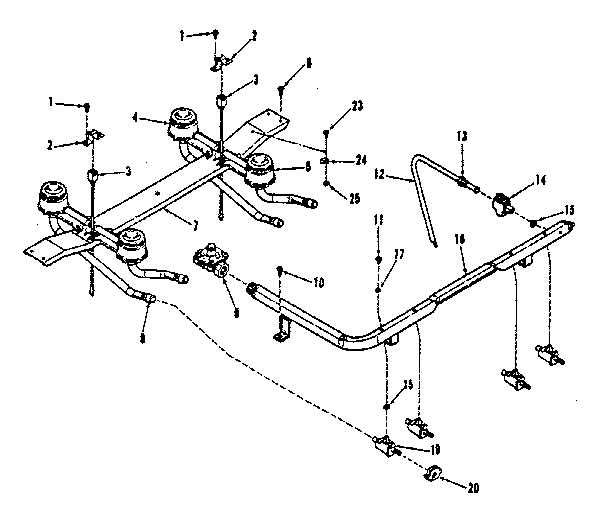Kenmore 9117358810 top burner section diagram
