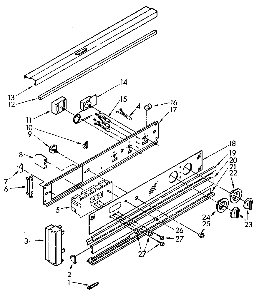 Kenmore 6654098990 control panel diagram