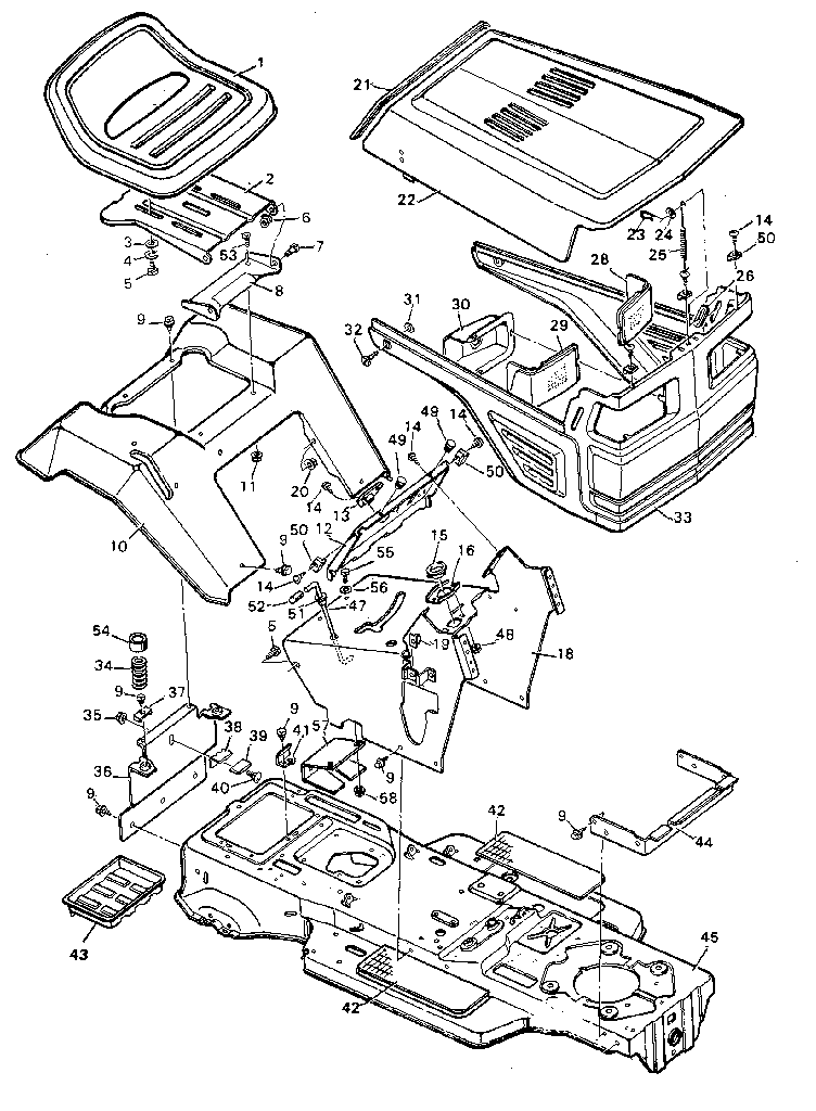 Craftsman 502259280 chassis & hood diagram