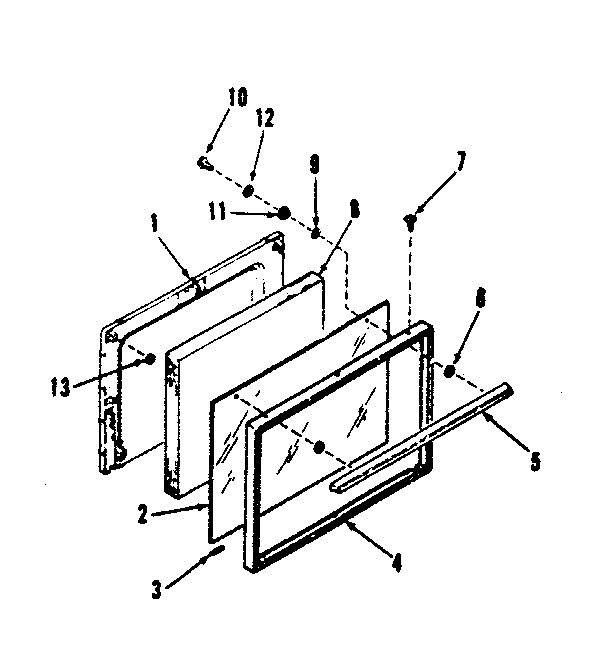 Kenmore 9117108810 911.7128810 oven door section diagram