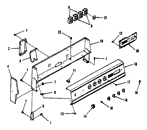 Kenmore 9119198810 backguard section diagram