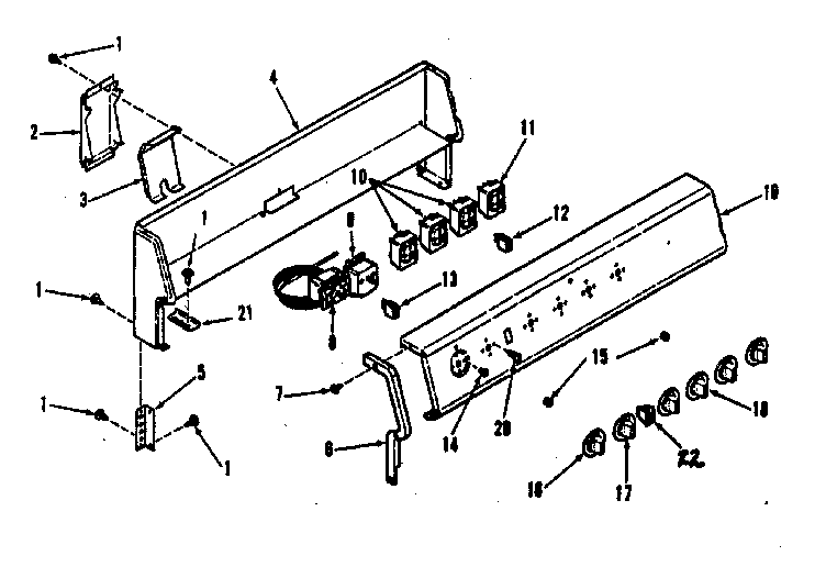 Kenmore 9119318810 backguard section diagram